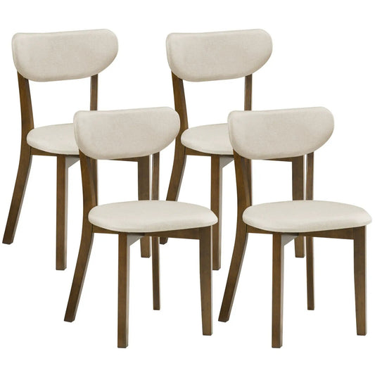 DirectDeals dining chairs set of 4 with solid rubber wood frames and beige upholstery on Tampa Home & Garden Store
