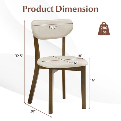 Dining Chairs Set of 4 with Rubber Wood Frame