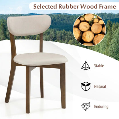 Dining Chairs Set of 4 with Rubber Wood Frame