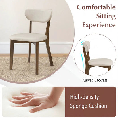 Dining Chairs Set of 4 with Rubber Wood Frame