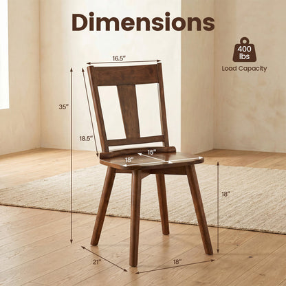 Dining chairs set of 4, solid wood with curved backrests in dark brown by DirectDeals on Tampa Home & Garden Store