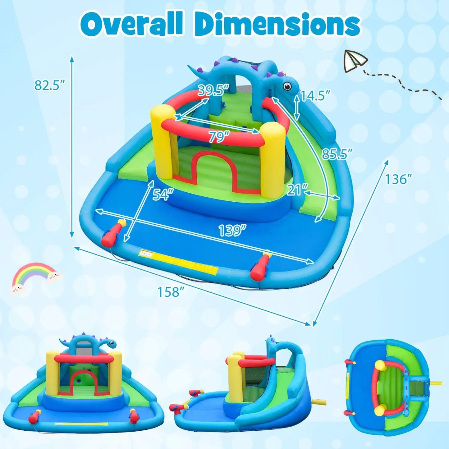 Dinosaur Themed Water Slide Park for Kids