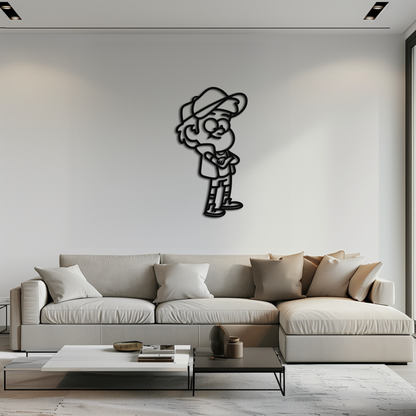 Dipper Pines Metal Wall Art – Gravity Falls-Inspired Silhouette for Fans and Collectors- KAF654 - Tampa Home & Garden Store