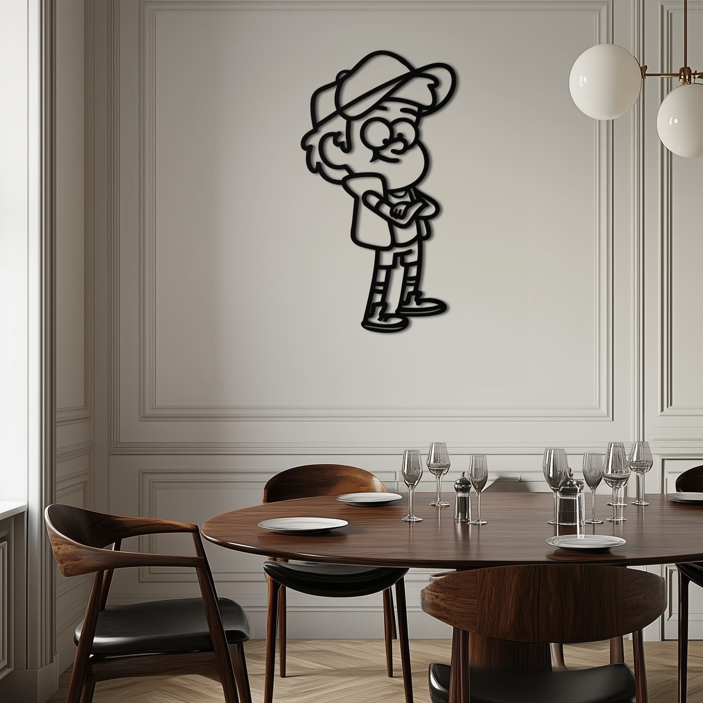 Dipper Pines Metal Wall Art – Gravity Falls-Inspired Silhouette for Fans and Collectors- KAF654 - Tampa Home & Garden Store