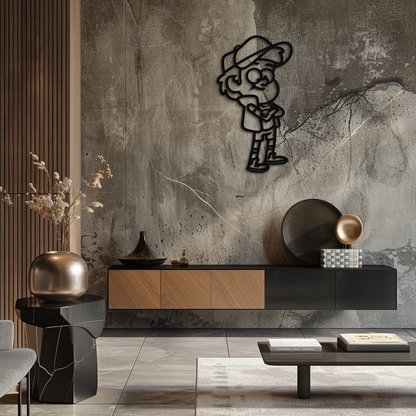 Dipper Pines Metal Wall Art – Gravity Falls-Inspired Silhouette for Fans and Collectors- KAF654 - Tampa Home & Garden Store