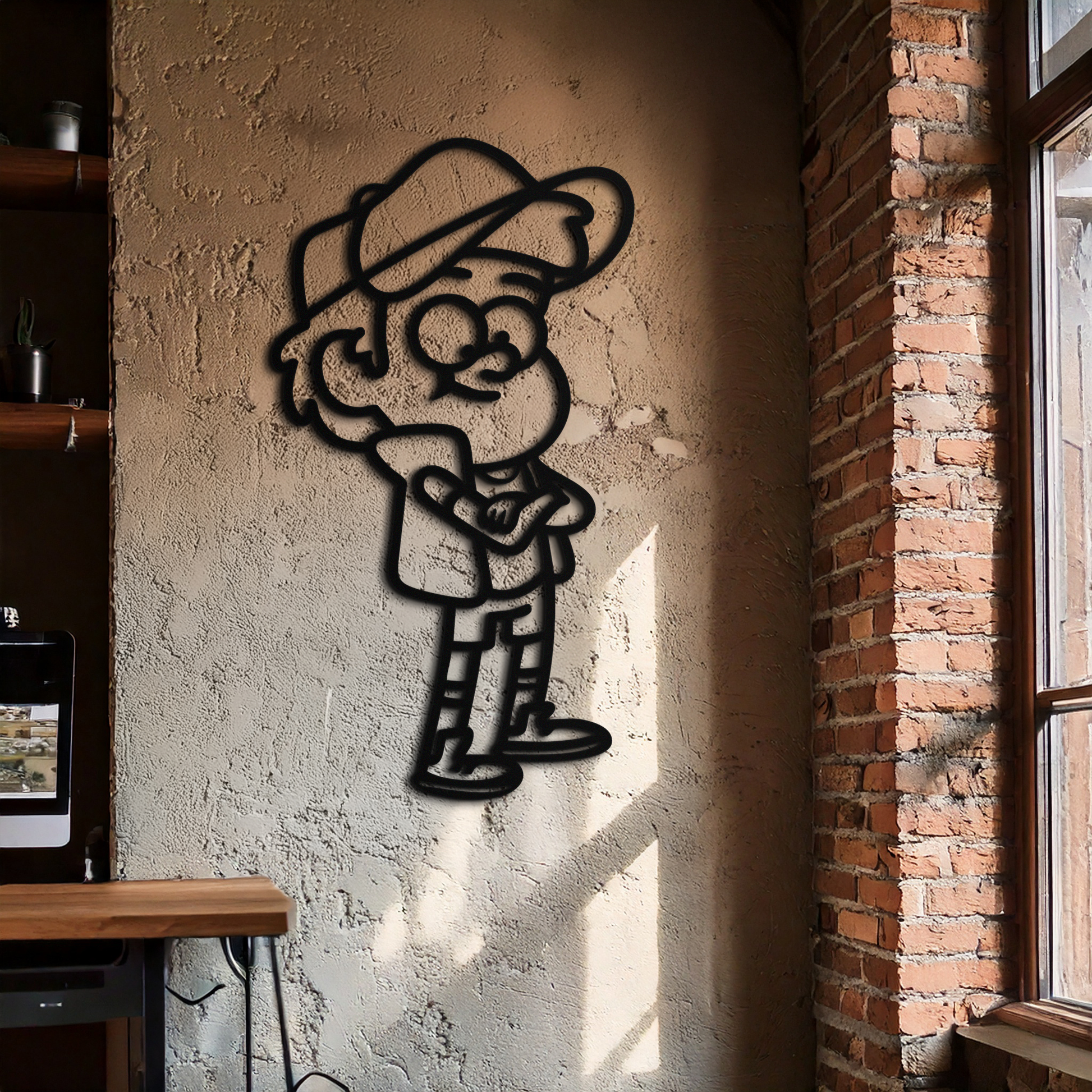 Dipper Pines Metal Wall Art – Gravity Falls-Inspired Silhouette for Fans and Collectors- KAF654 - Tampa Home & Garden Store