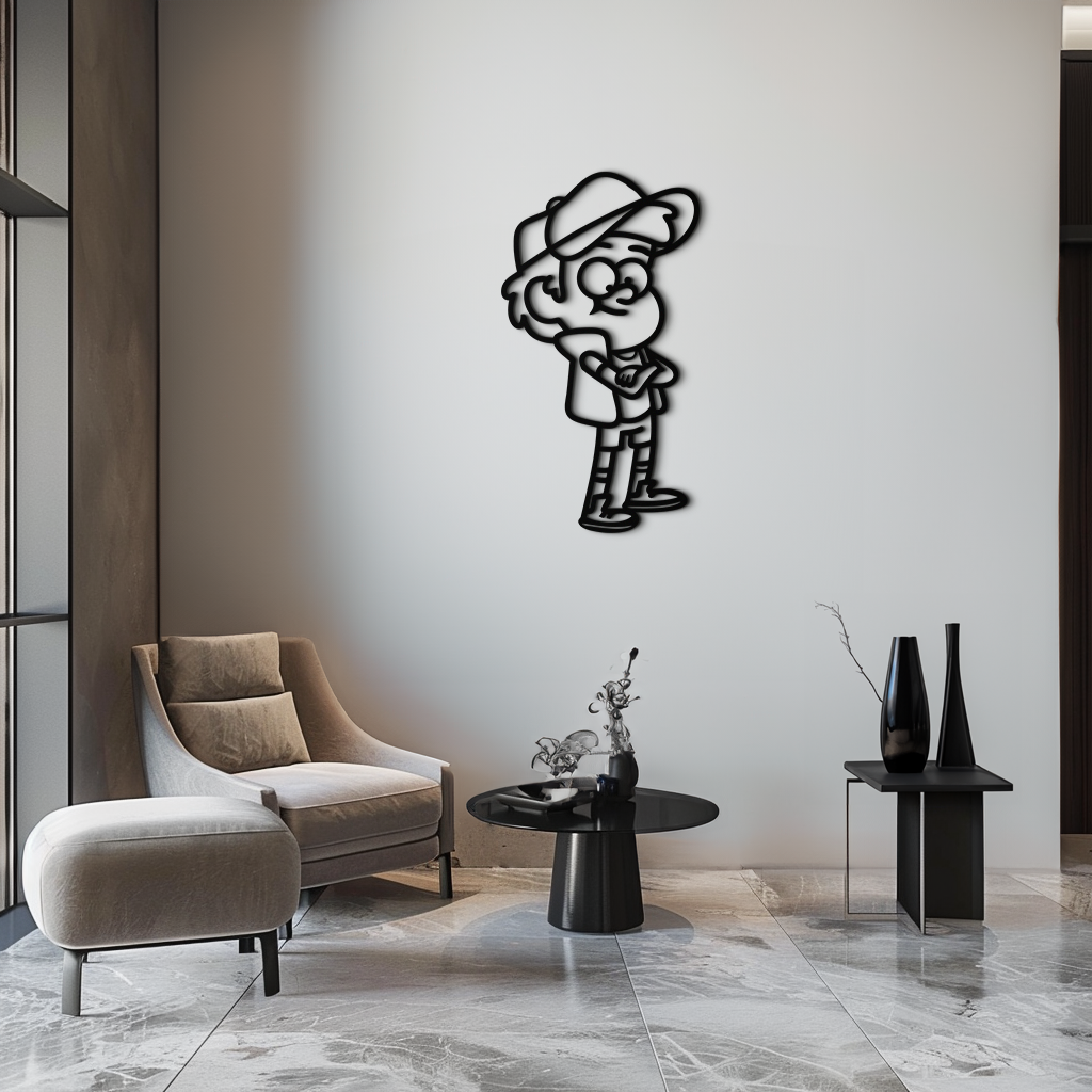 Dipper Pines Metal Wall Art – Gravity Falls-Inspired Silhouette for Fans and Collectors- KAF654 - Tampa Home & Garden Store