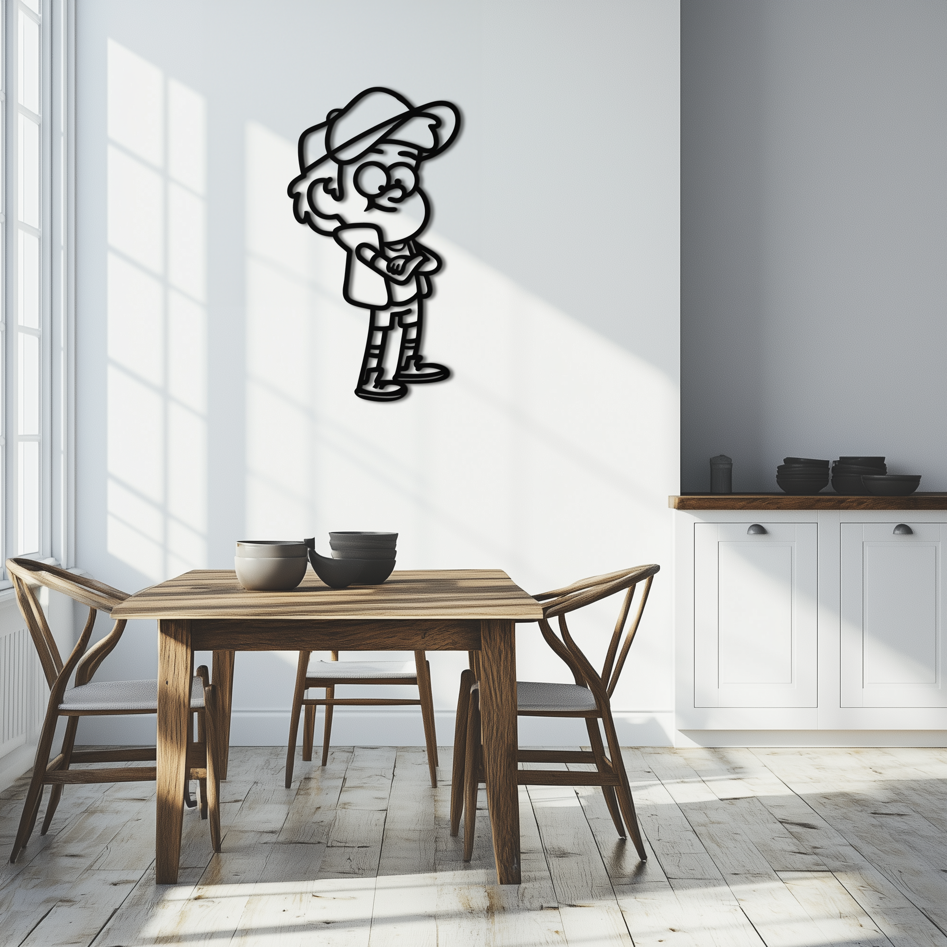 Dipper Pines Metal Wall Art – Gravity Falls-Inspired Silhouette for Fans and Collectors- KAF654 - Tampa Home & Garden Store