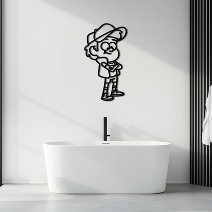 Dipper Pines Metal Wall Art – Gravity Falls-Inspired Silhouette for Fans and Collectors- KAF654 - Tampa Home & Garden Store