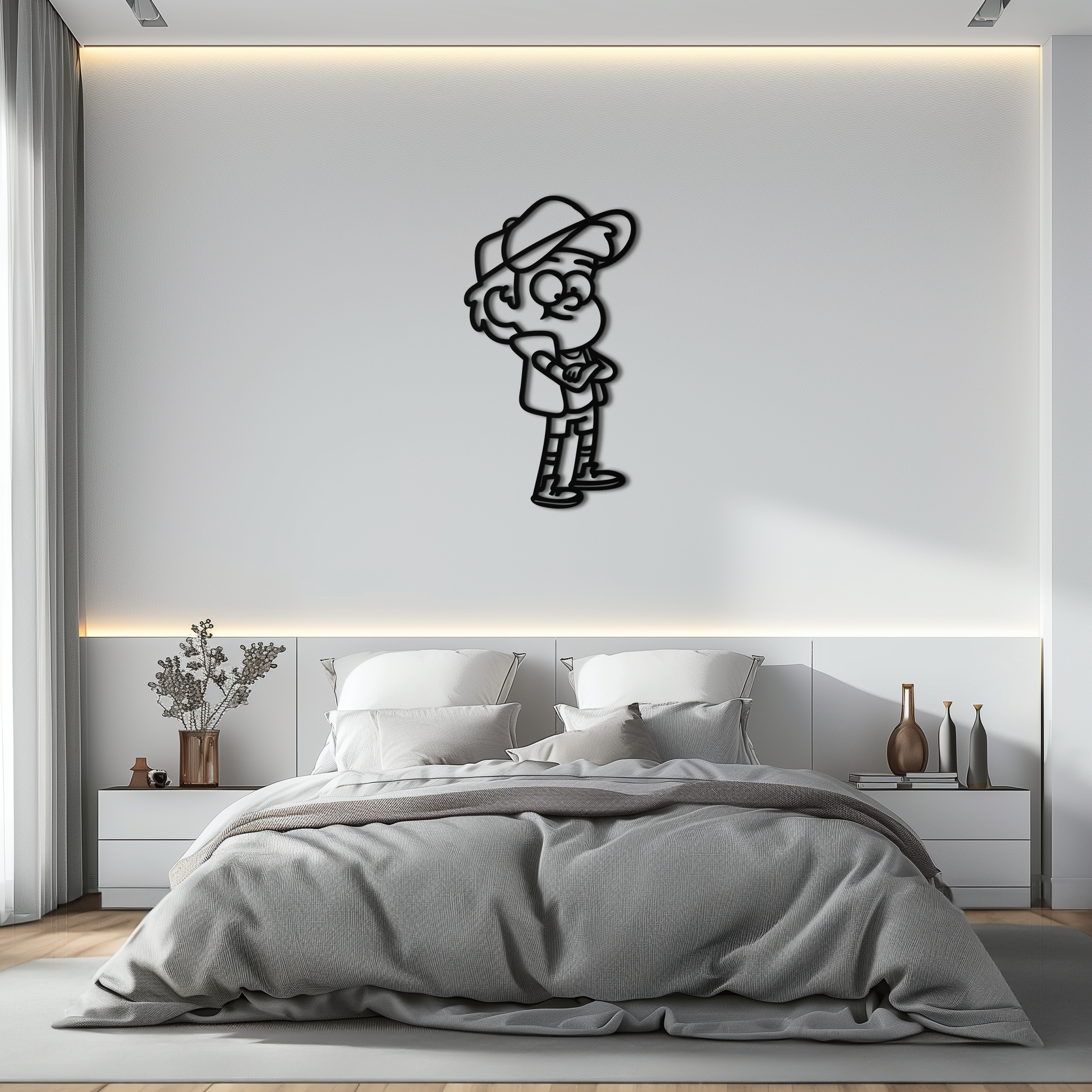 Dipper Pines Metal Wall Art – Gravity Falls-Inspired Silhouette for Fans and Collectors- KAF654 - Tampa Home & Garden Store