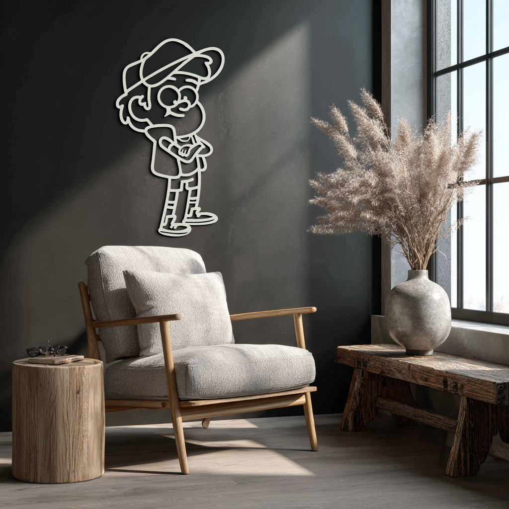 Dipper Pines Metal Wall Art – Gravity Falls-Inspired Silhouette for Fans and Collectors- KAF654 - Tampa Home & Garden Store