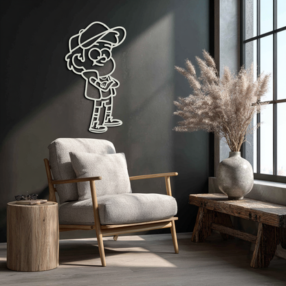 Dipper Pines Metal Wall Art – Gravity Falls-Inspired Silhouette for Fans and Collectors- KAF654 - Tampa Home & Garden Store