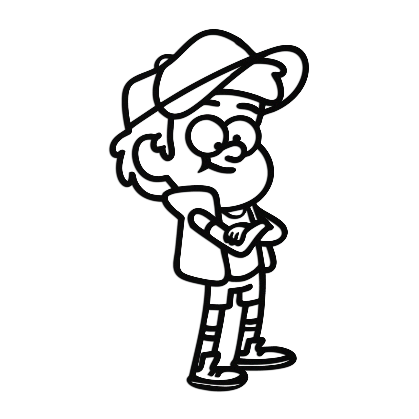 Dipper Pines Metal Wall Art – Gravity Falls-Inspired Silhouette for Fans and Collectors- KAF654 - Tampa Home & Garden Store