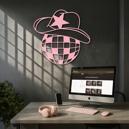 Disco Cowboy Hat Metal Wall Art – Retro Country Party Decor - KAFGP026 - Tampa Home & Garden Store