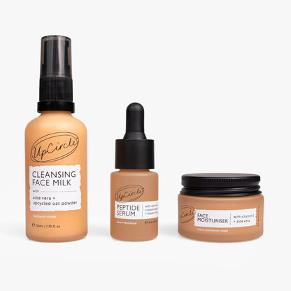 UpCircle The Discovery Set skincare trio: cleansing face milk, peptide serum, moisturiser on Tampa Home & Garden Store