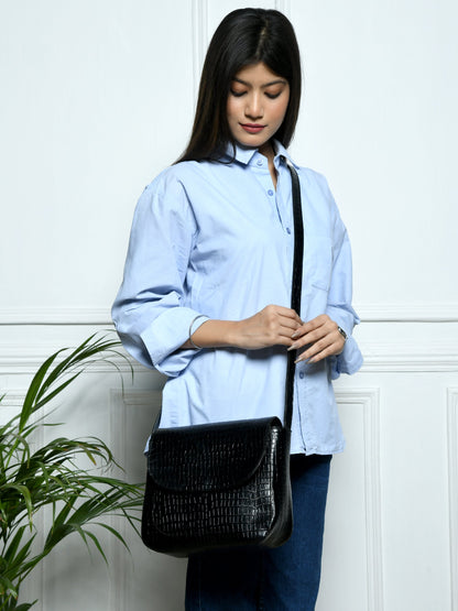 Diva Black Croco Sling Bag - Tampa Home & Garden Store