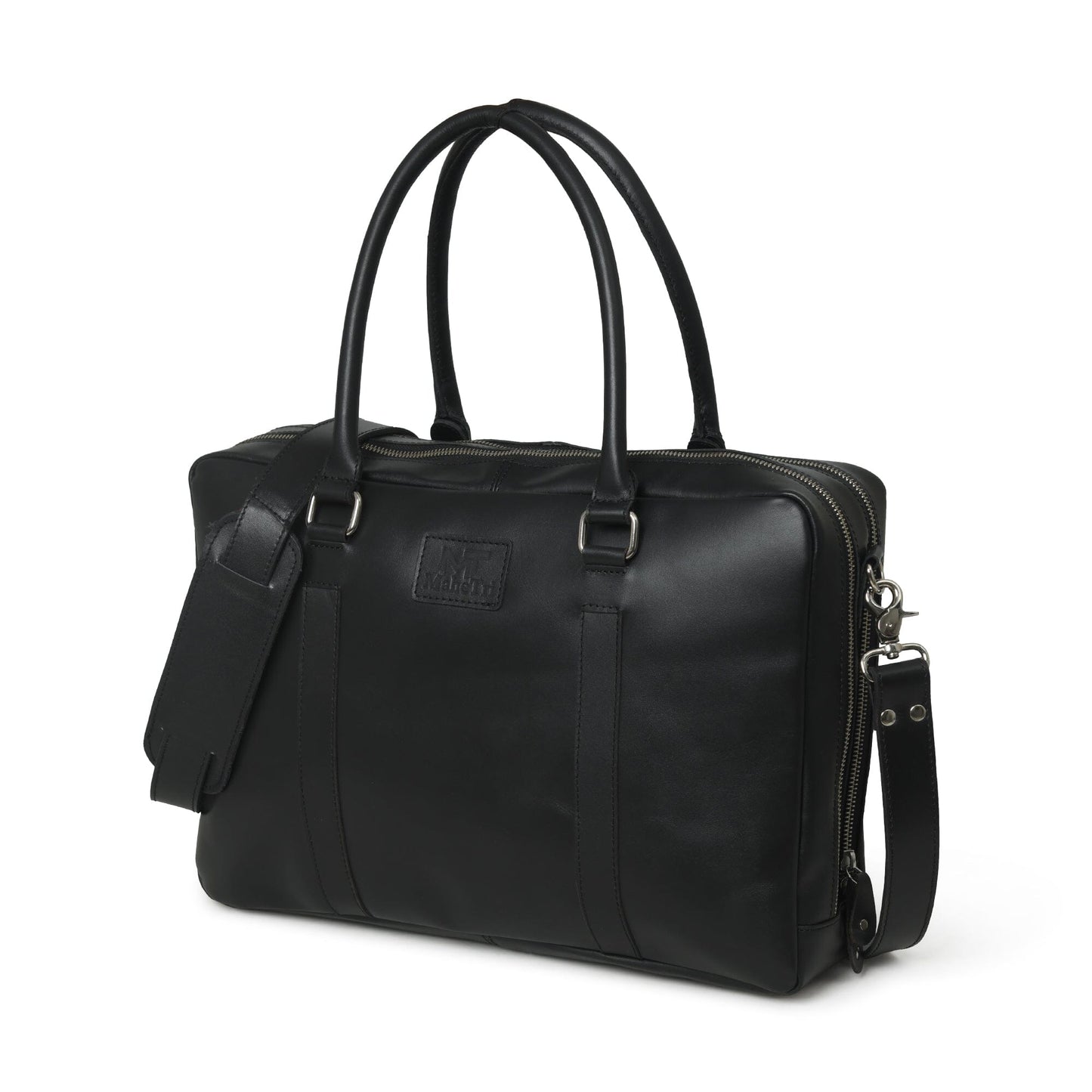 Dixon Black Buffalo Leather Laptop Briefcase - Tampa Home & Garden Store