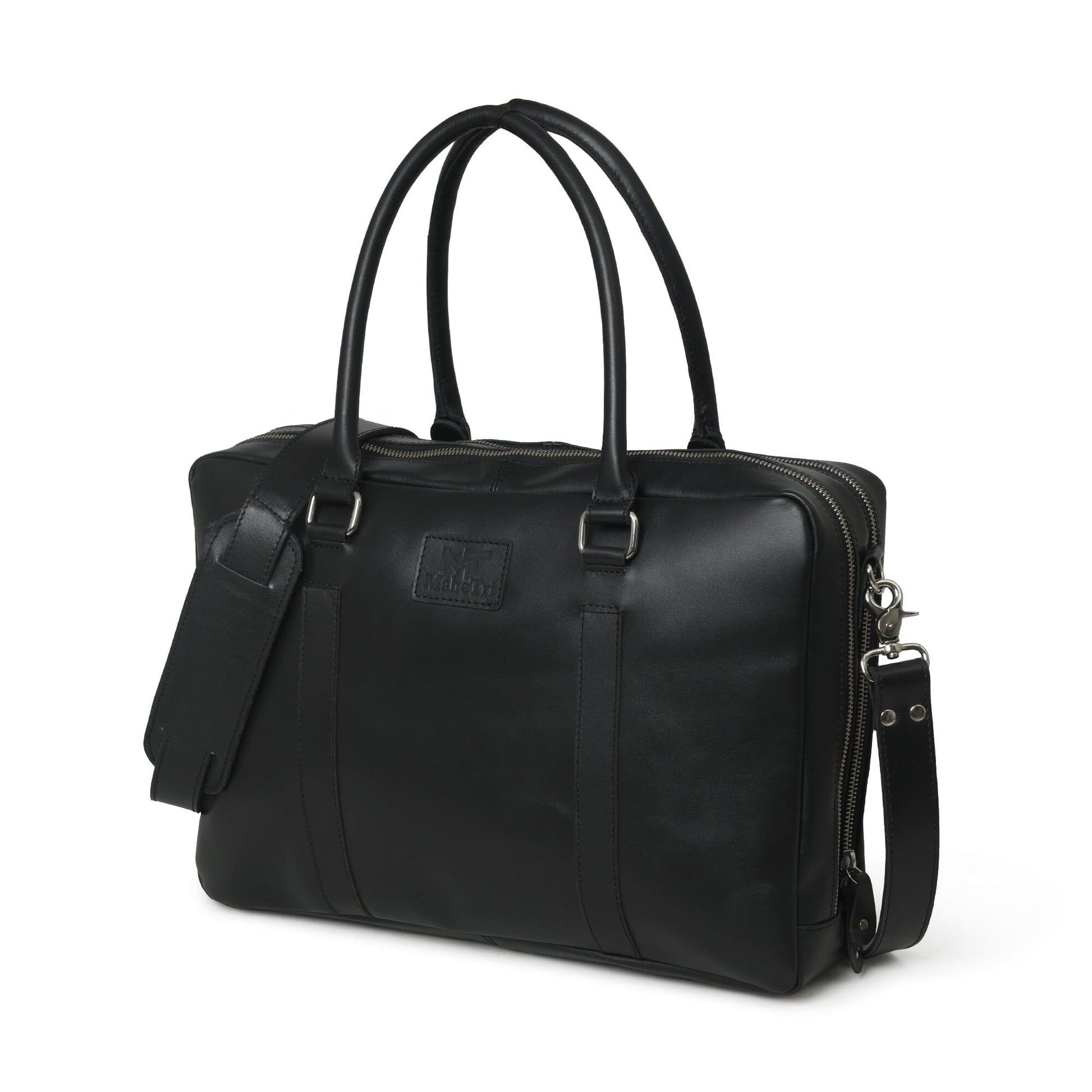 Dixon Black Buffalo Leather Laptop Briefcase - Tampa Home & Garden Store