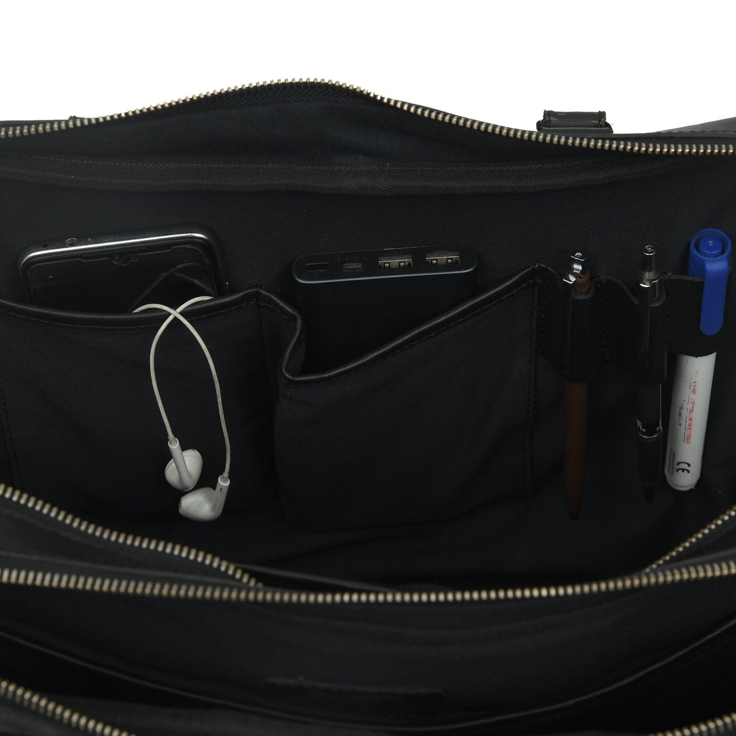 Dixon Black Buffalo Leather Laptop Briefcase - Tampa Home & Garden Store