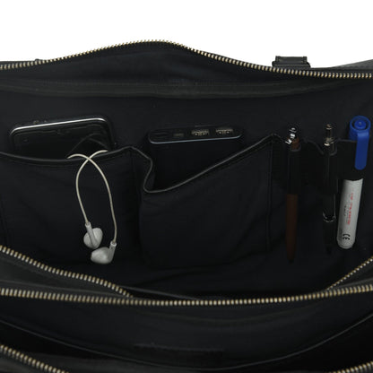 Dixon Black Buffalo Leather Laptop Briefcase - Tampa Home & Garden Store