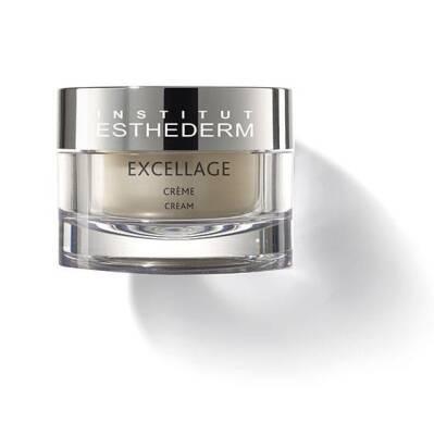 Institut Esthederm Excellage Cream face moisturizer in glass jar with silver cap on Tampa Home & Garden Store