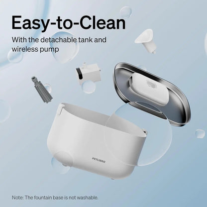 Dockstream Smart Pet Fountain with detachable tank and wireless pump, stainless steel lid PETLIBRO on Tampa Home & Garden Store