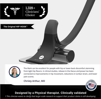 Hip Hook System by Aletha Health, black/gray muscle release tool for hip/low back therapy on Tampa Home & Garden Store
