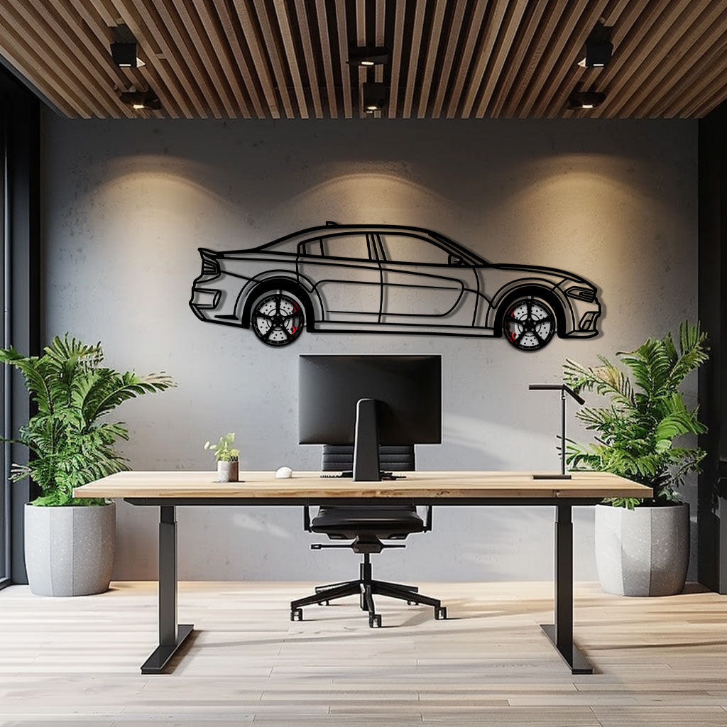 Dodge Charger SRT Metal Car Wall Art with Rotating Wheels - Modern American Muscle Silhouette - Interactive Automotive Wall Decor - KAFMEKA121 - Tampa Home & Garden Store