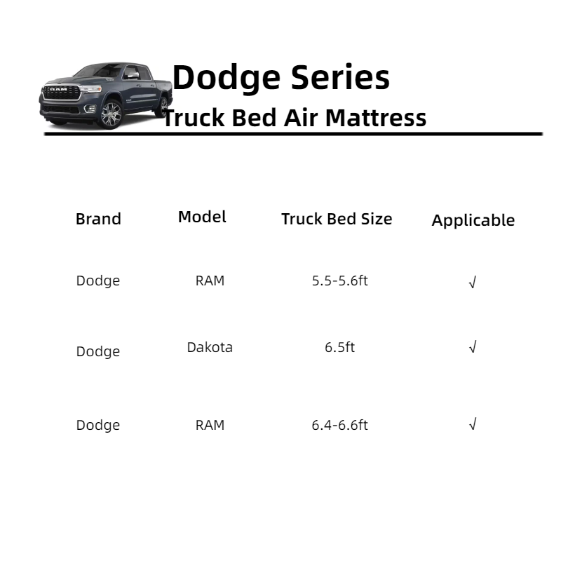 Dikasun Outdoor Dodge Series RAM truck bed air mattress for 5.5–5.6 ft and 6.4–6.6 ft beds on Tampa Home & Garden Store