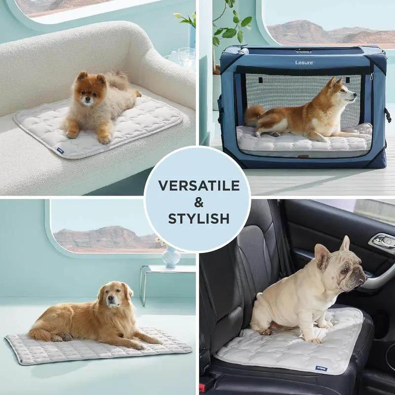 Dog Cooling Mat – Washable Summer Crate Pad for Large Dogs (Up to 50 lbs), Non-Slip, Portable, QMAX>0.5 Cooling Tech - Tampa Home & Garden Store