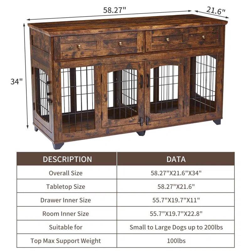 Dog Crate Furniture with Openable Partition - Tampa Home & Garden Store