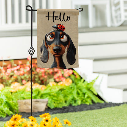Dog & Ladybug Suede Garden Flag - Tampa Home & Garden Store