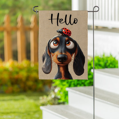 Dog & Ladybug Suede Garden Flag - Tampa Home & Garden Store