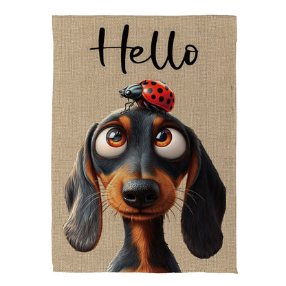 Dog & Ladybug Suede Garden Flag - Tampa Home & Garden Store