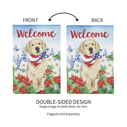 Dog with Patriotic Bandana Garden Suede Flag - Tampa Home & Garden Store