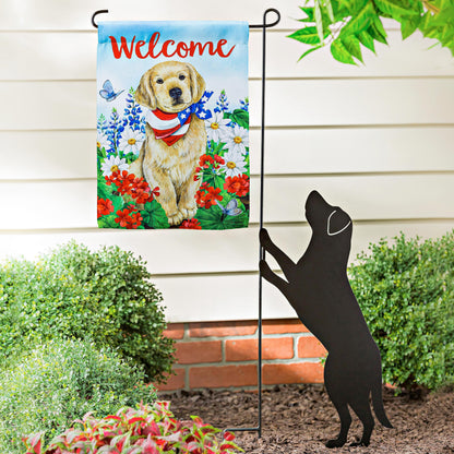 Dog with Patriotic Bandana Garden Suede Flag - Tampa Home & Garden Store