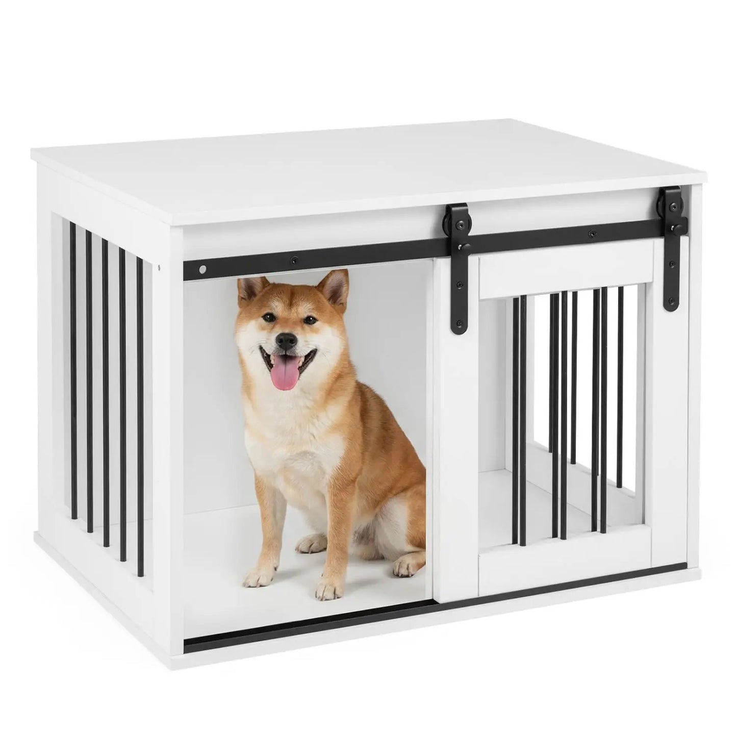 Heavy Duty Dog Crate with Sliding Barn Door