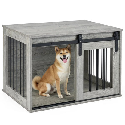 Heavy Duty Dog Crate with Sliding Barn Door