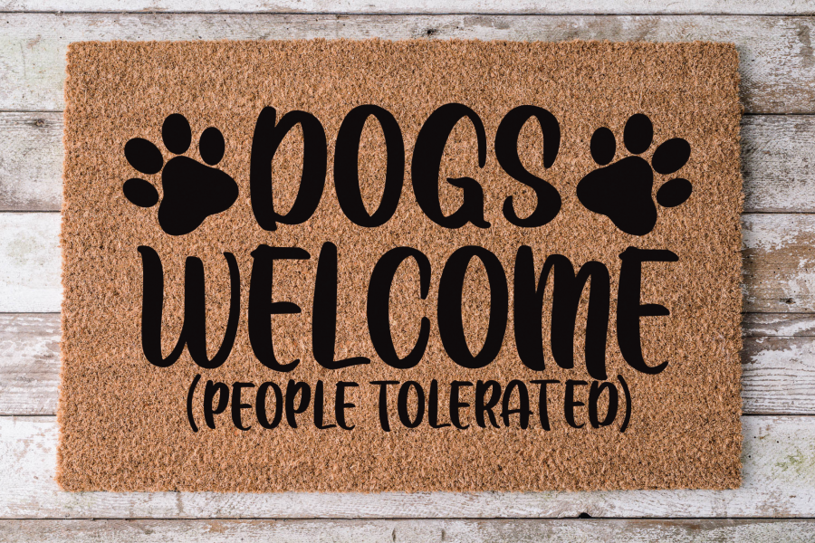 Dogs Doormat "Dogs Welcome (people tolerated)" Funny Dogs Door Mat - Tampa Home & Garden Store