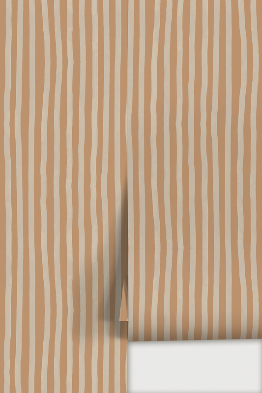 Dolce Stripe Wallpaper, apricot and off-white - Tampa Home & Garden Store