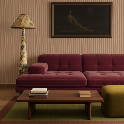 Dolce Stripe Wallpaper, apricot and off-white - Tampa Home & Garden Store