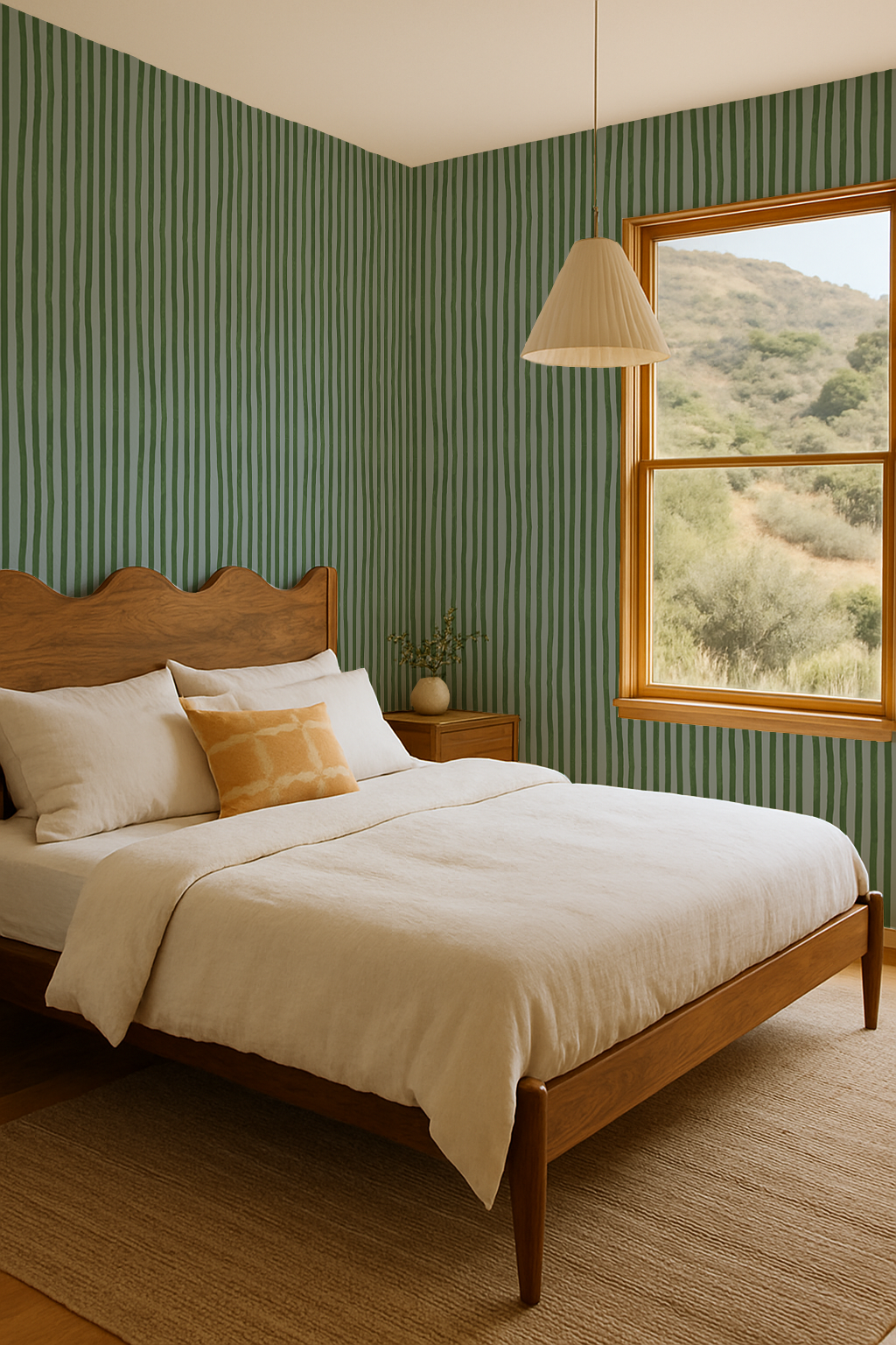 Dolce Stripe Wallpaper, blue and green - Tampa Home & Garden Store