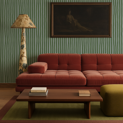 Dolce Stripe Wallpaper, blue and green - Tampa Home & Garden Store