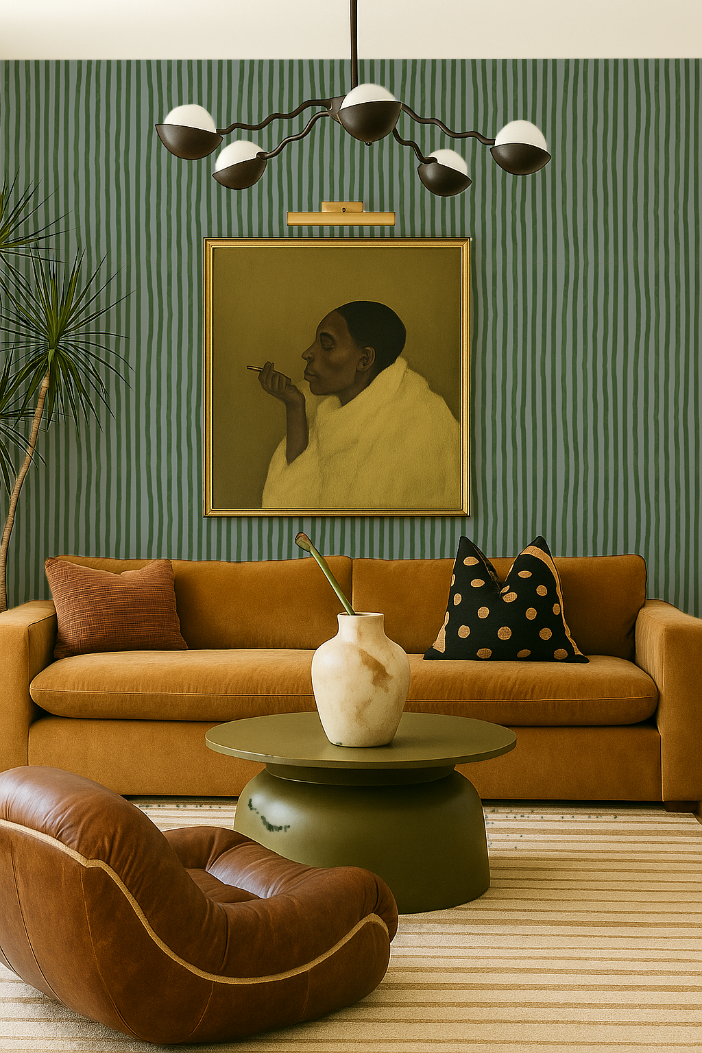Dolce Stripe Wallpaper, blue and green - Tampa Home & Garden Store