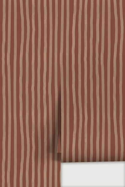 Dolce Stripe Wallpaper, brown and peach - Tampa Home & Garden Store
