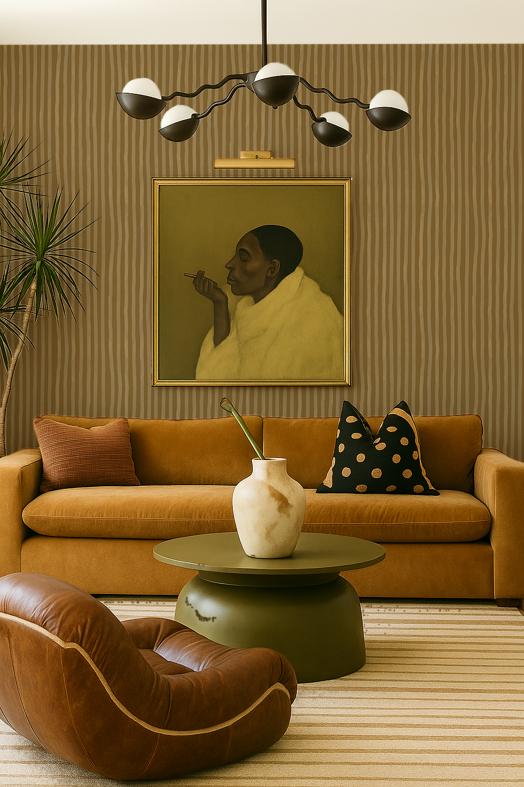 Dolce Stripe Wallpaper, mustard yellow and butter - Tampa Home & Garden Store