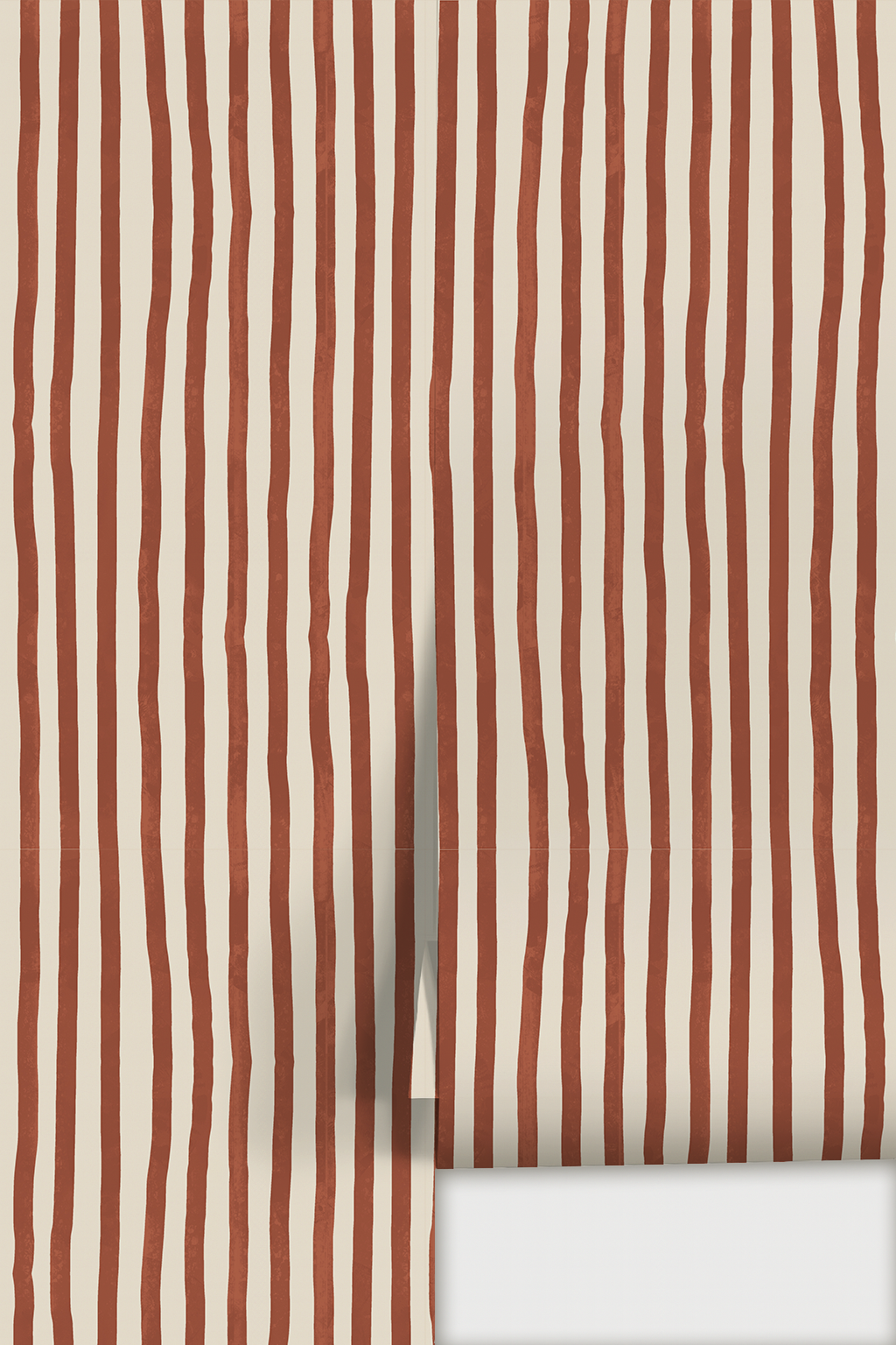 Dolce Stripe Wallpaper, off-white and brick red - Tampa Home & Garden Store