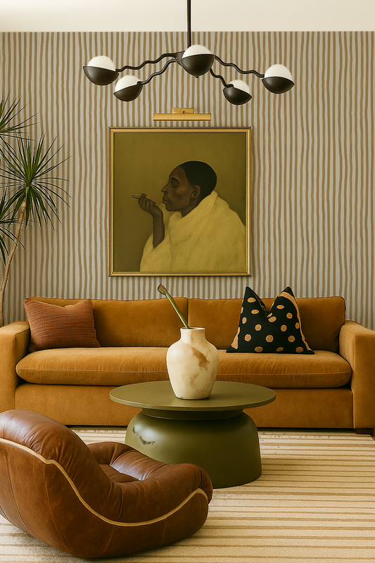 Dolce Stripe Wallpaper, off-white and butter yellow - Tampa Home & Garden Store