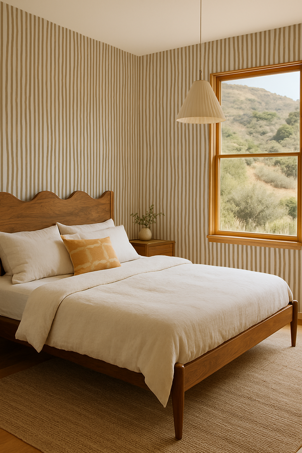 Dolce Stripe Wallpaper, off-white and butter yellow - Tampa Home & Garden Store