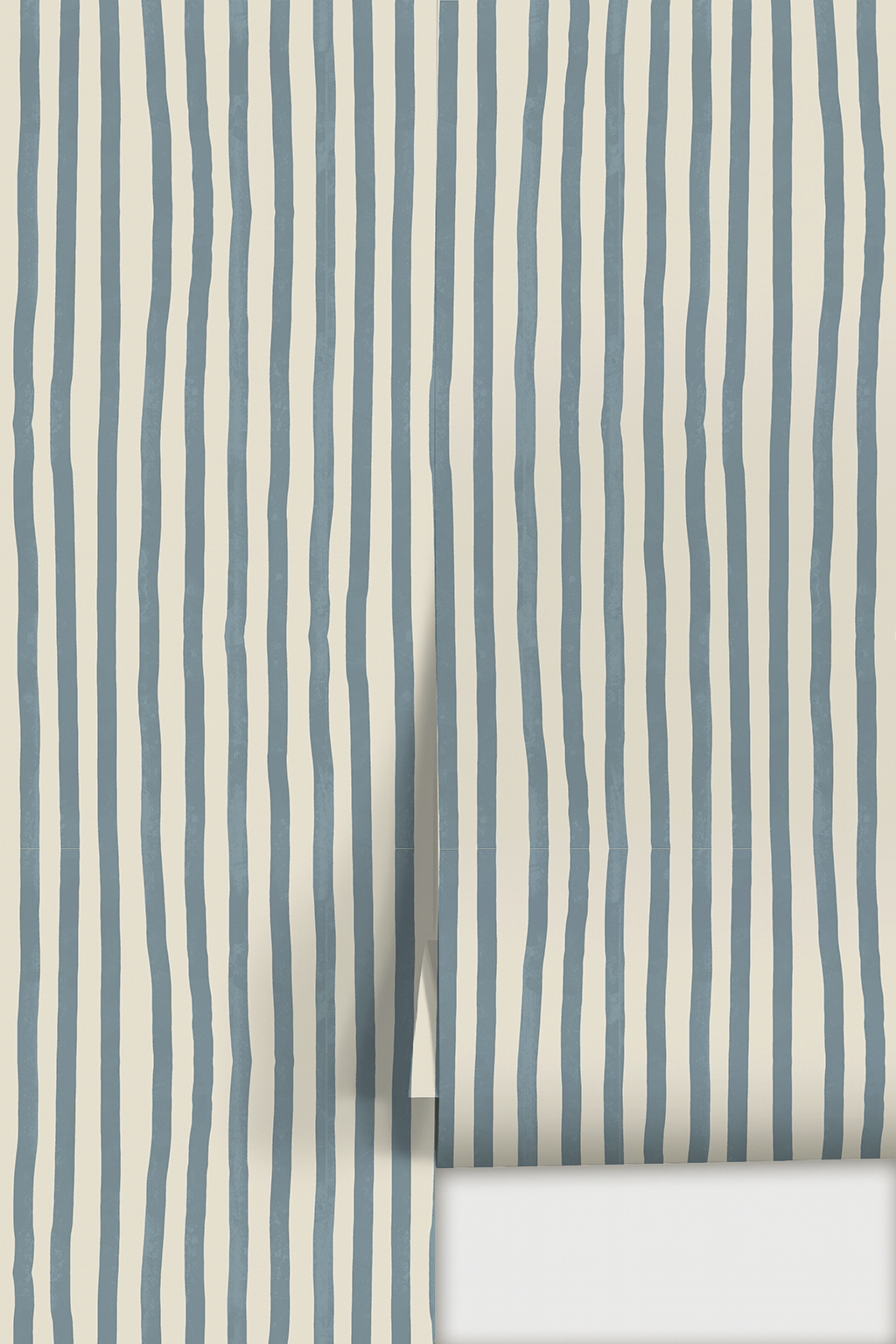 Dolce Stripe Wallpaper, off-white and dusty blue - Tampa Home & Garden Store